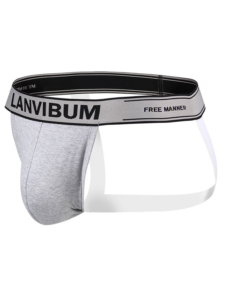 4 Pack Men's Mid-Rise Sexy Comfortable Cotton Jockstrap