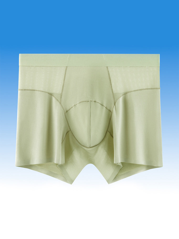 2 Pack Men's  Modal Seamless Antibacterial Anti-Chafing Leg Boxers Briefs & Midway Briefs