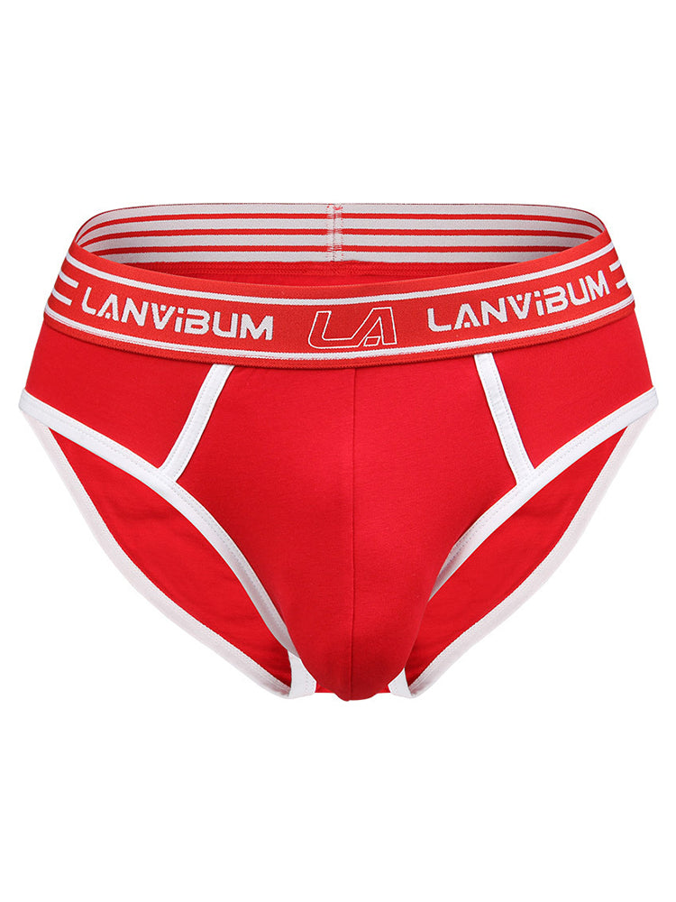 Men's Spliced Color Pouch Briefs