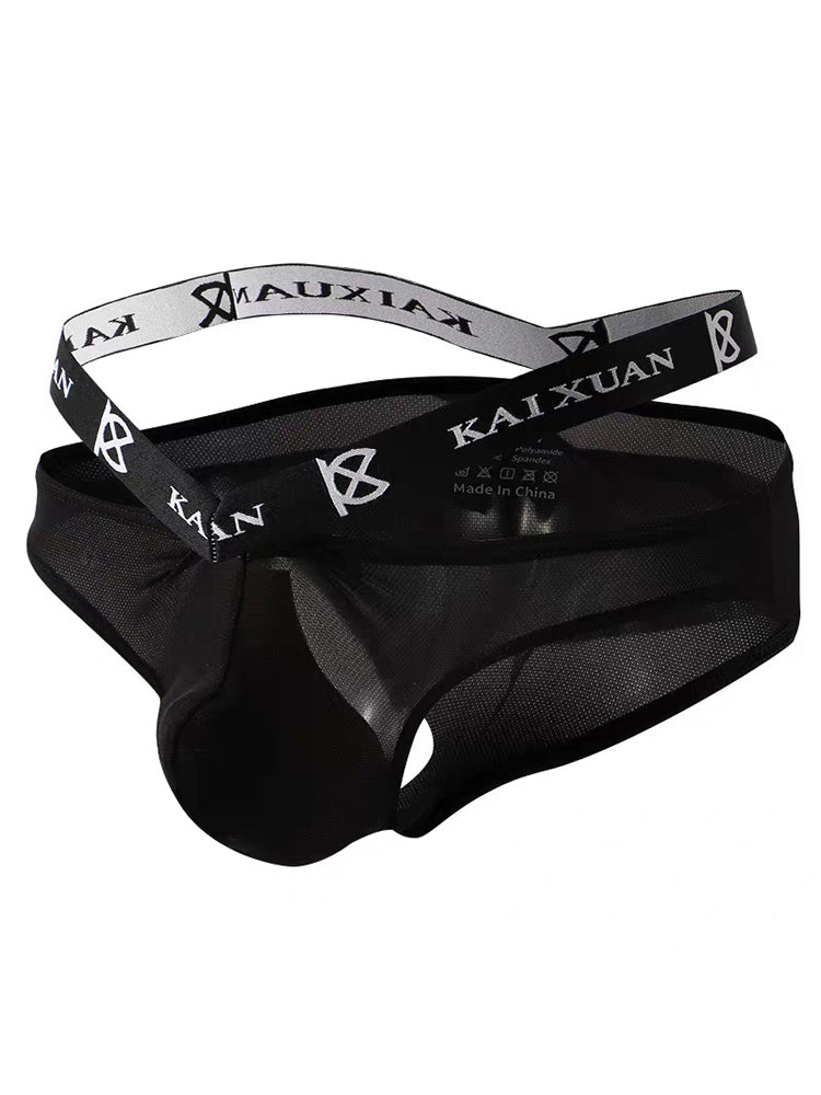 3 Pack Men's Sexy Ice Silk Mesh Breathable Erotic Briefs