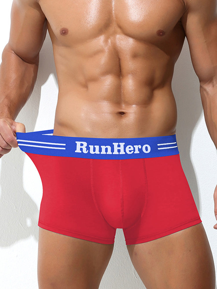 3 Pack Men's Solid Color Sports Breathable Cotton Large Pouch Boxer Briefs