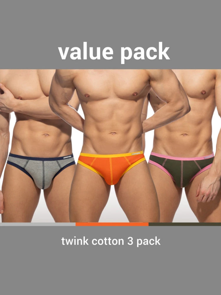 3-pack Men's Cotton 3D U-pouch Briefs