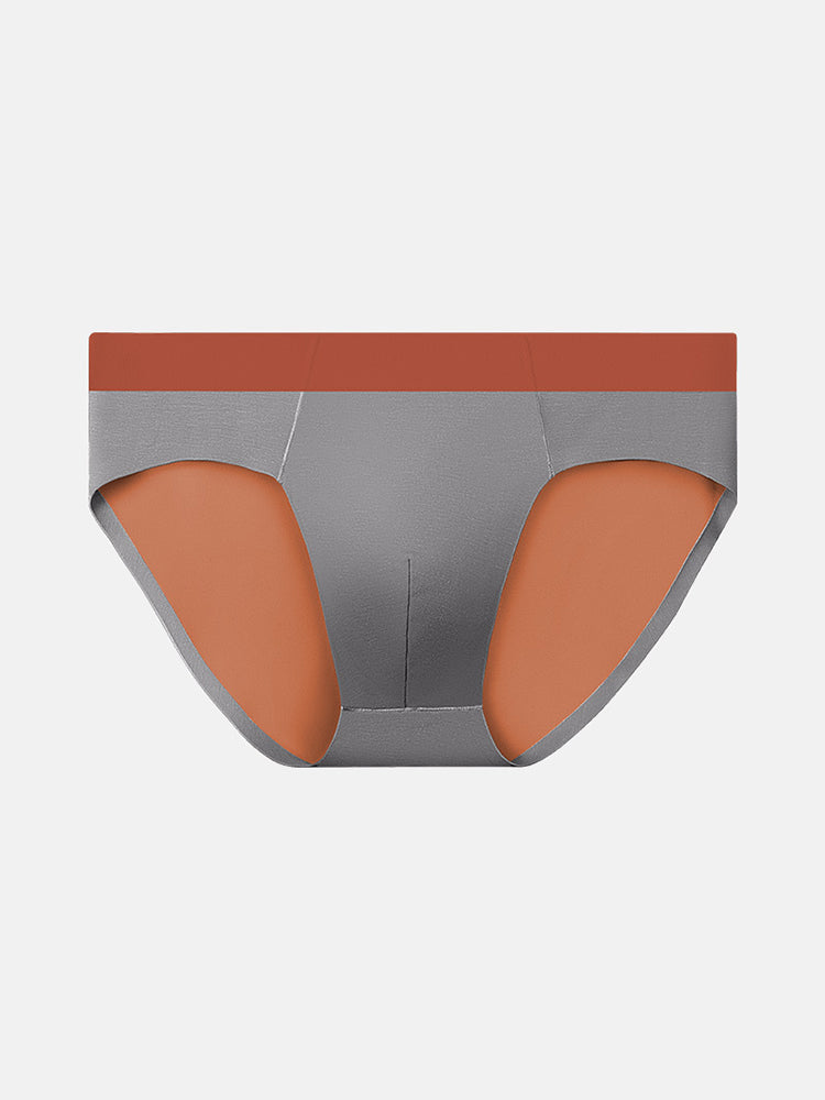 Men's Seamless Spliced Color Pouch Briefs