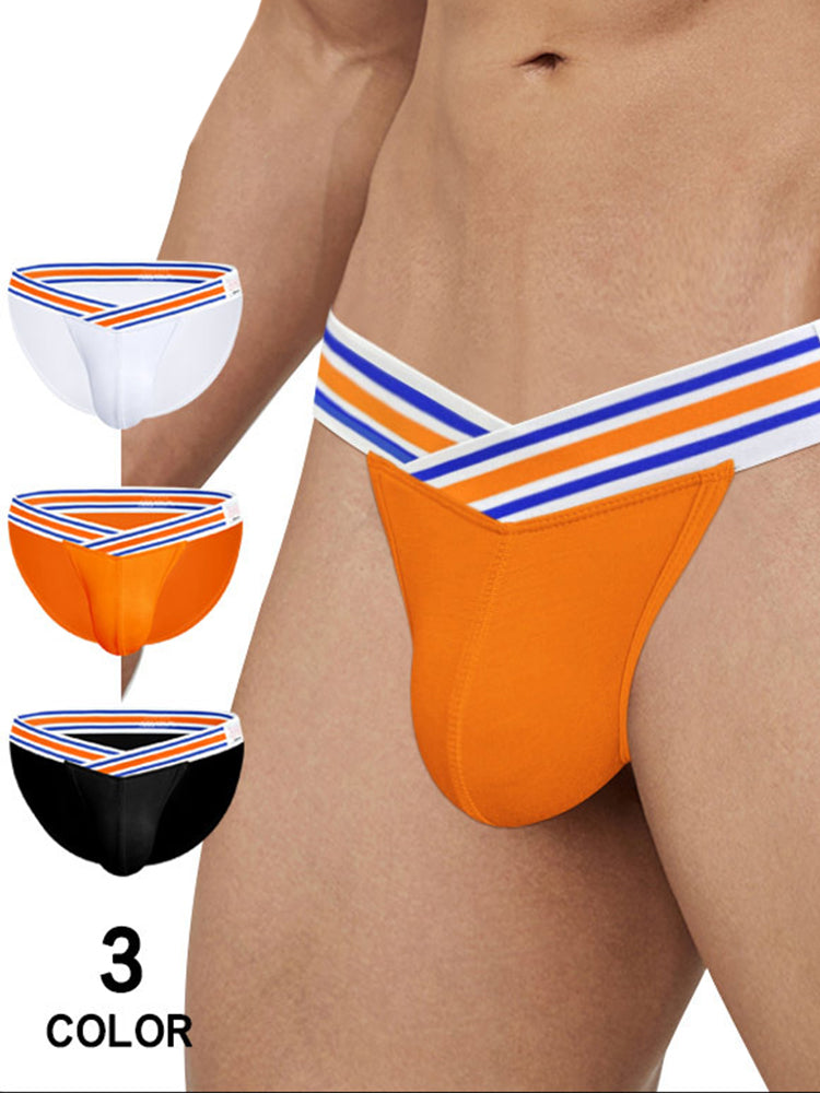 2-pack Men's Striped V-waist High-cut Briefs