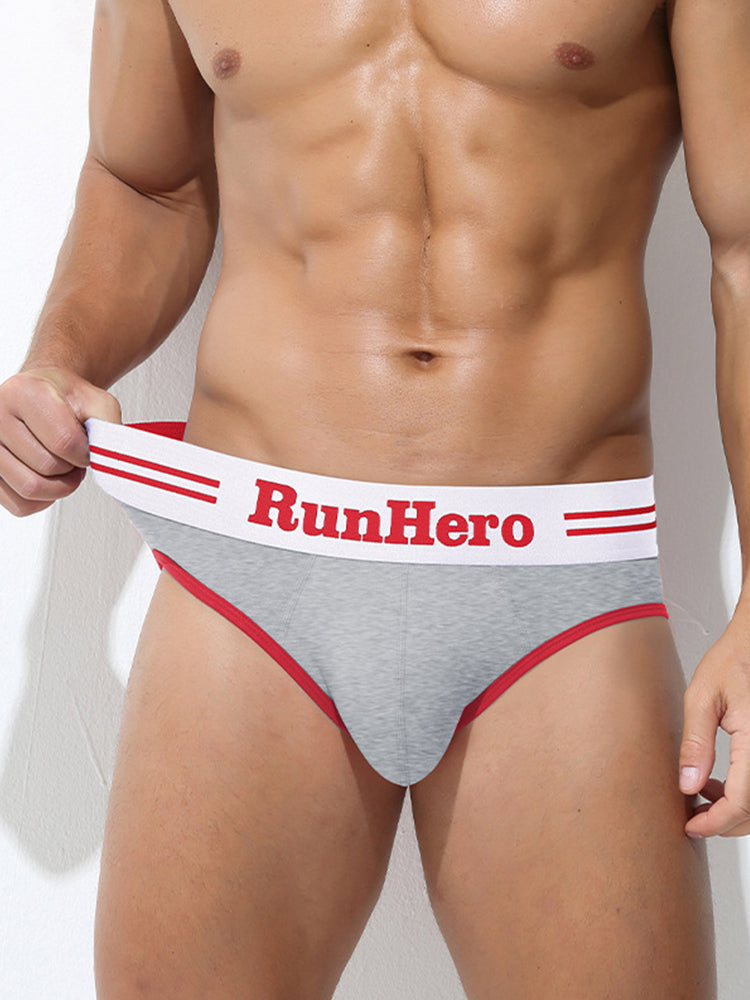 3 Pack Men's Low-Rise Sports Breathable Fitness Hip-Lifting Cotton Briefs