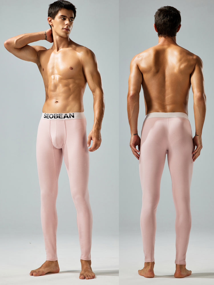 Seobean Men's Thin Autumn and Winter Essential Thermal Underwear Long Pants