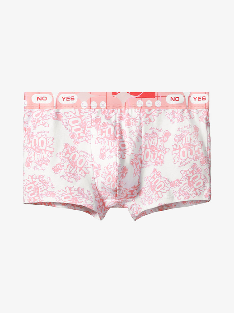 4 Pack Men's Cartoon Cotton Anti-Bacterial Boxer Briefs