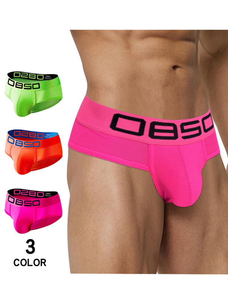 2 Pack Men's Comfortable Breathable Sports Solid Color Briefs