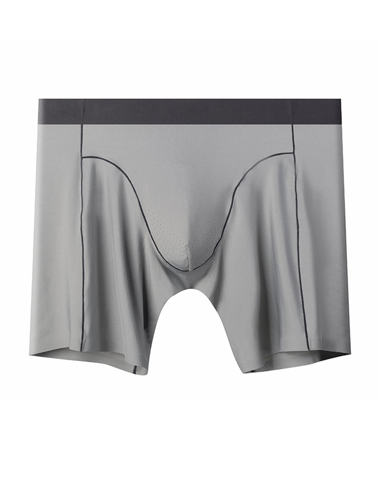 2 Pack Men's Sports Anti-Chafing Ice Silk Quick-Dry Boxers Briefs & Midway Briefs