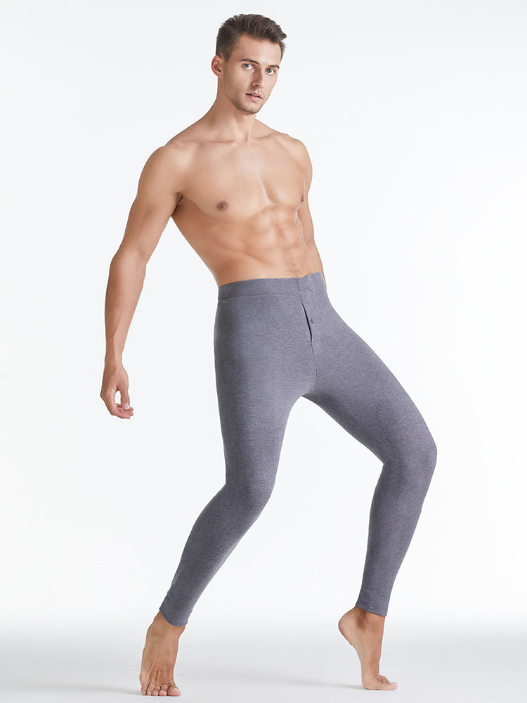 Men's Winter Thermal Long Johns With Button Fly