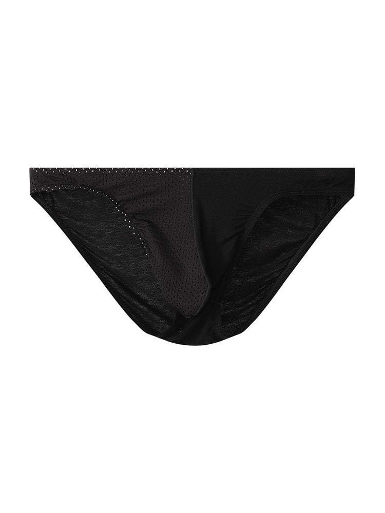 3 Pack Men's Mesh Sexy Low Waist Big Pouch Briefs