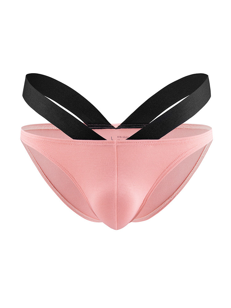 3-pack Men's Double-layer Pouch V-neck Double-waist Bikini