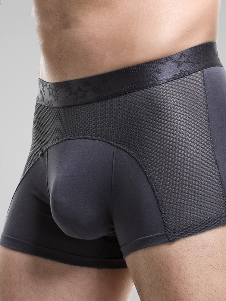 3 Pack Men's Ice Silk Sports Breathable Boxer Briefs