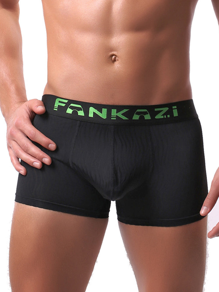 3 Pack Men's Striped U-Pouch Low-Rise Breathable Slim-Fit Trunks