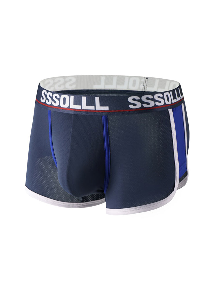 3 Pack Men's Mid-Rise Ice Silk Mesh Trunks