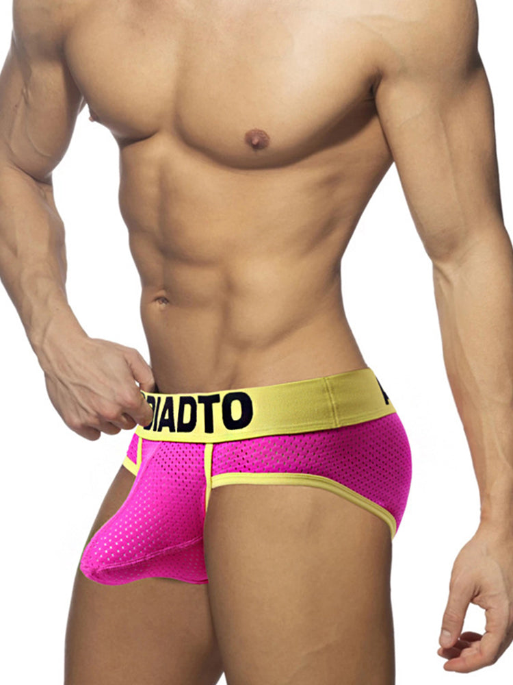 2 Pack Men's U-Pouch Mesh Low-Rise Briefs