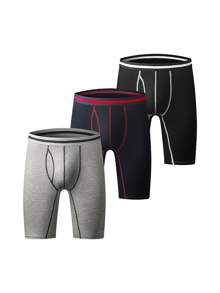 Men's Soft Cotton Boxer Briefs With Open Fly