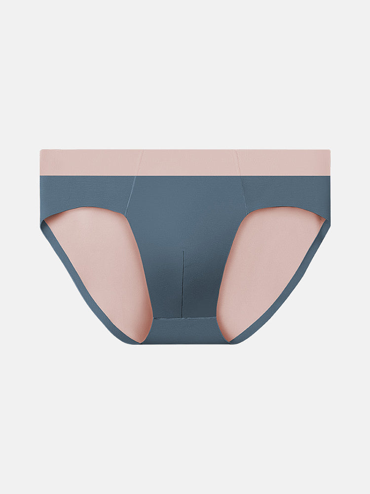 Men's Seamless Spliced Color Pouch Briefs