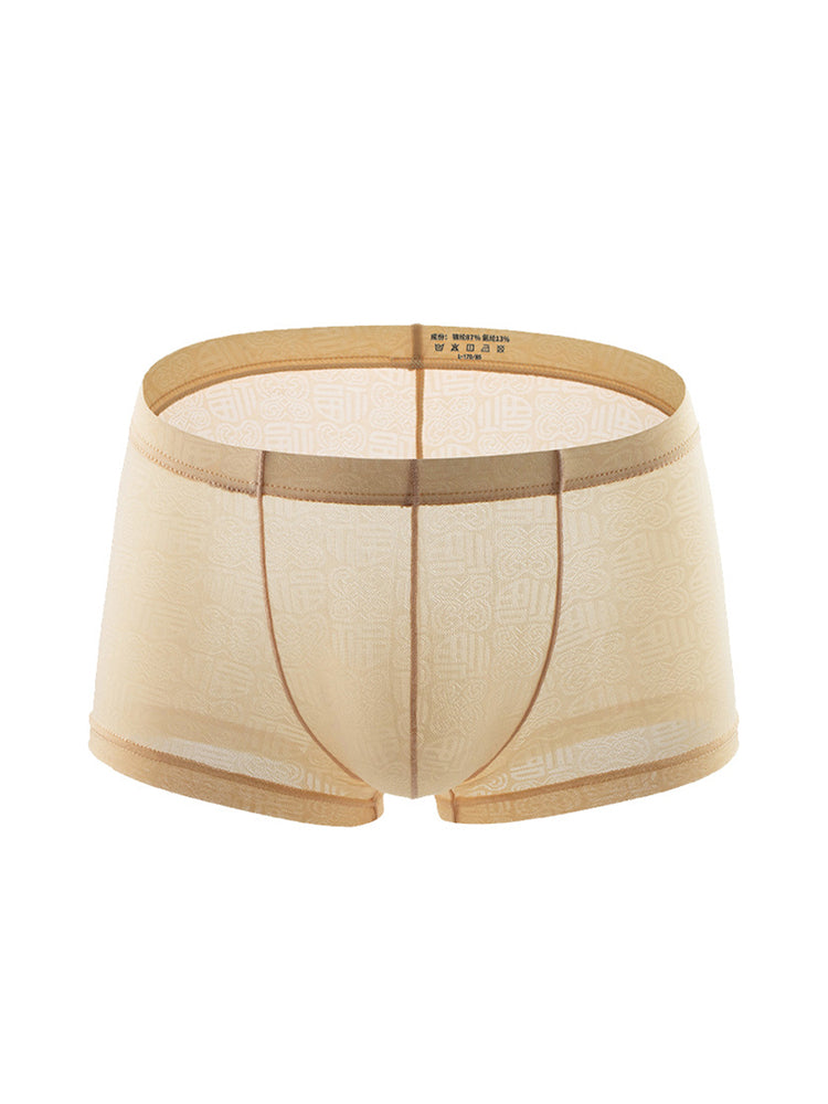 4 Pack Men's Sexy Breathable Jacquard Trunks