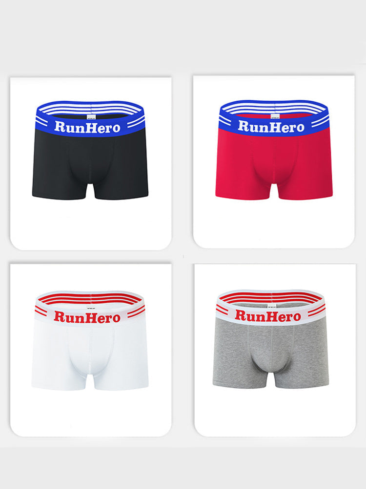 3 Pack Men's Solid Color Sports Breathable Cotton Large Pouch Boxer Briefs