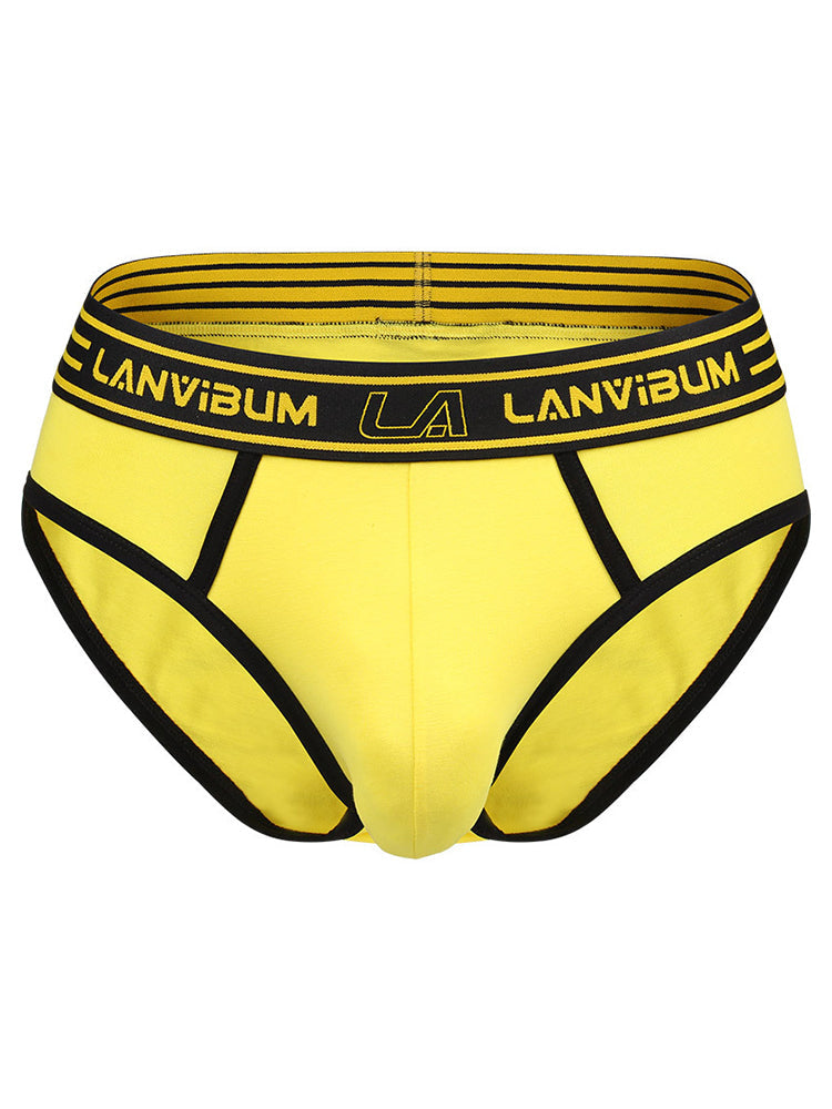Men's Spliced Color Pouch Briefs