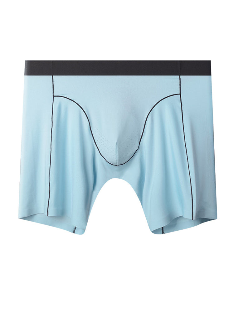 2 Pack Men's Sports Anti-Chafing Ice Silk Quick-Dry Boxers Briefs & Midway Briefs