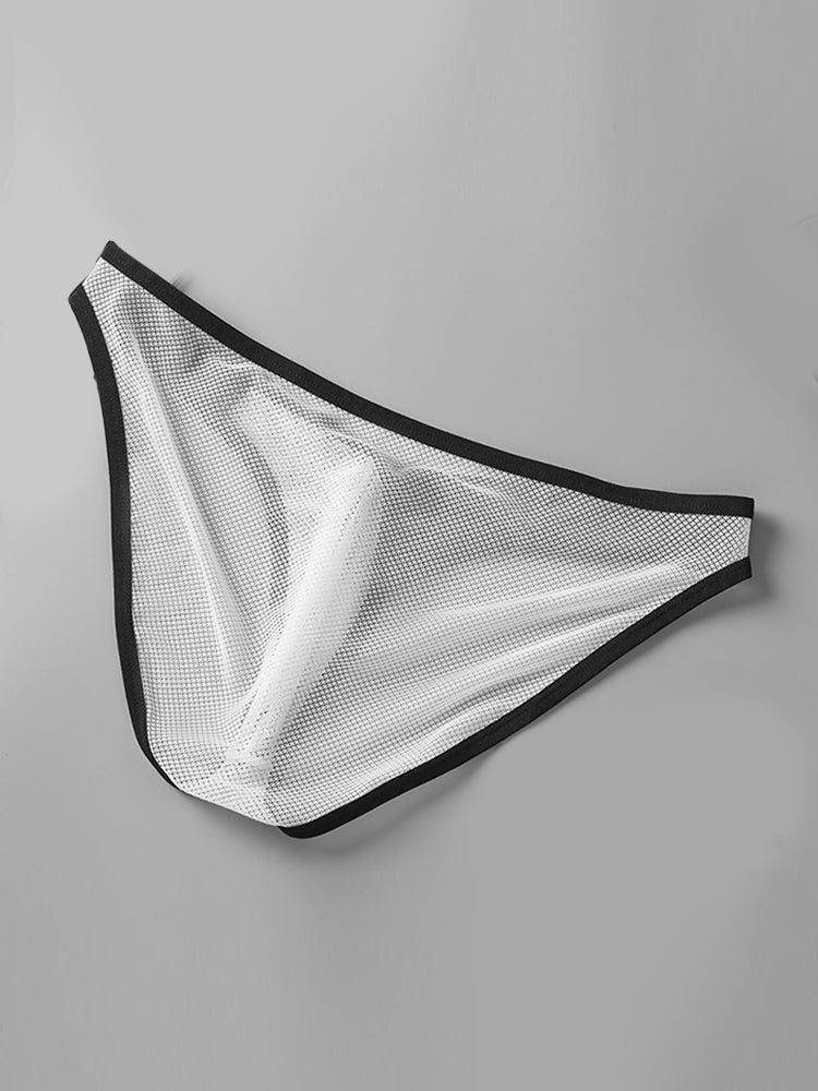 2 Pack Men's U-Pouch Sheer Mesh Briefs