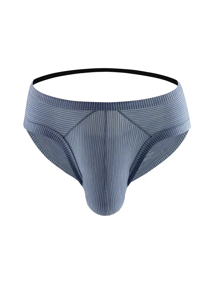 2 Pack Men's Low Rise Back Hollow 3D U-convex Large Pouch T-Back Briefs