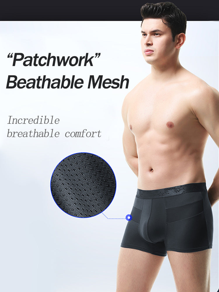 3 Pack Men's Breathable Splicing Mesh Trunks