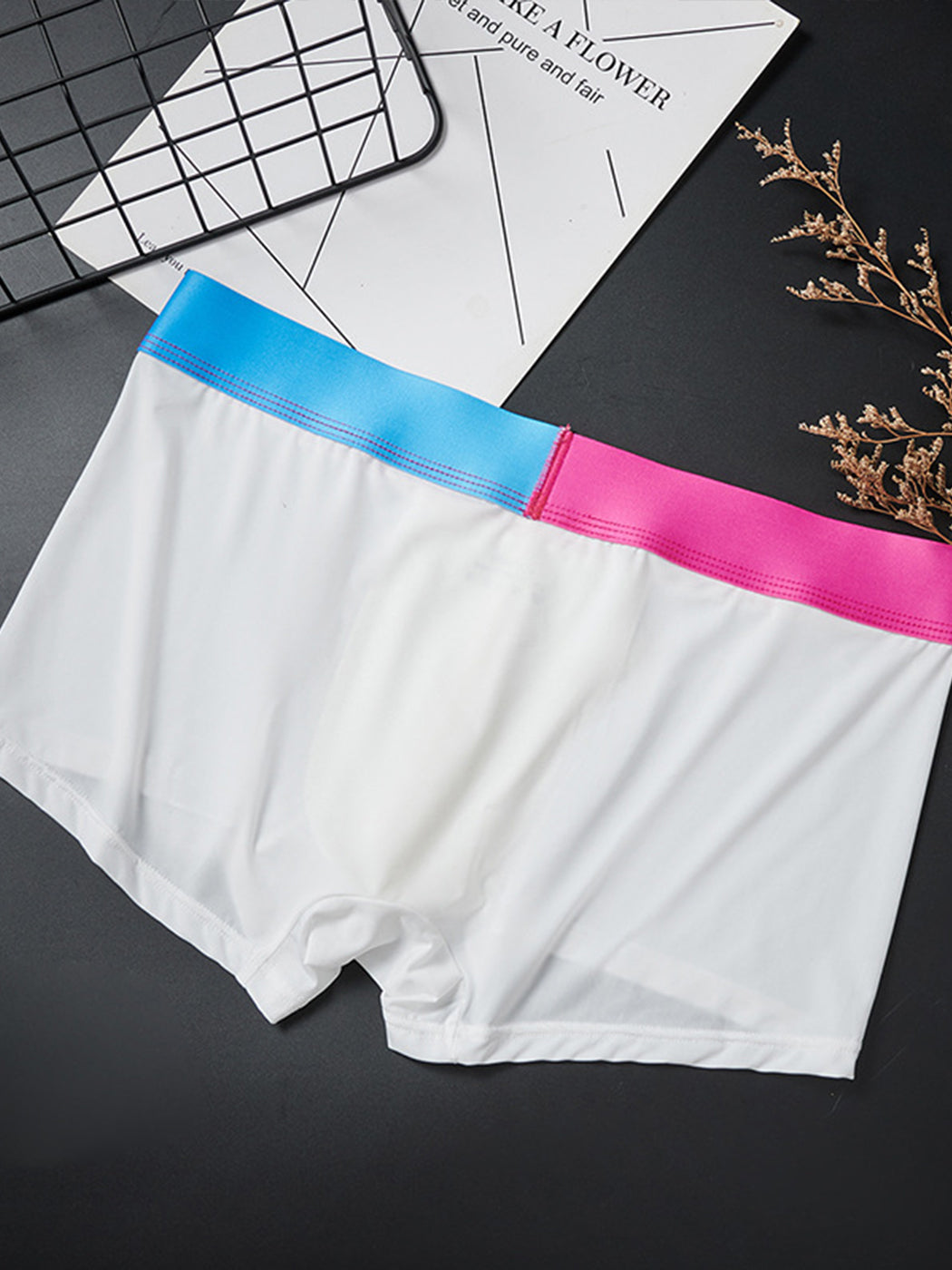 3 Pack Men's U Pouch Trunks with Ombre Belt