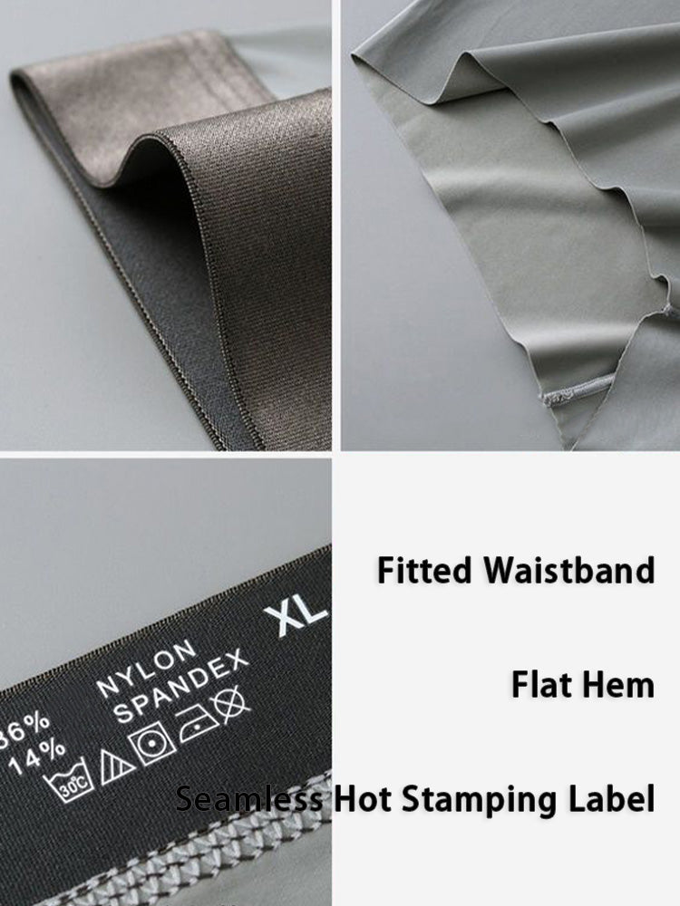 3 Pack Men's Solid Color Lightweight Comfortable Breathable Seamless Trunks