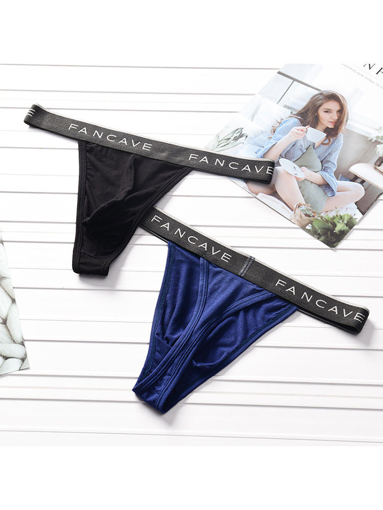 3 Pack Men's Modal U-Pouch Mid-Rise Thongs