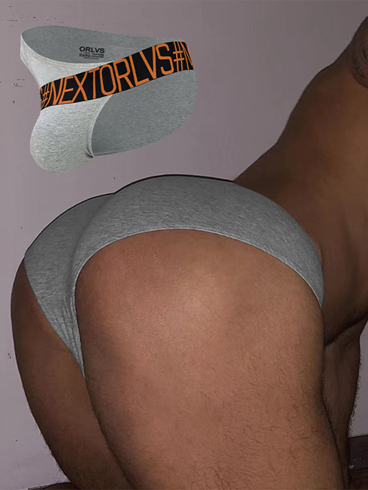 3 Pack Men's Low Rise Cotton Sexy Fashion U Convex Comfort Briefs