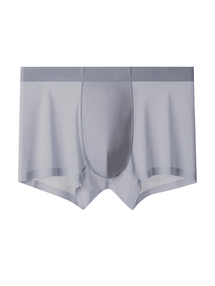 3-pack Men's Ice Silk Sexy 3D Stamped Pouch Boxer Briefs