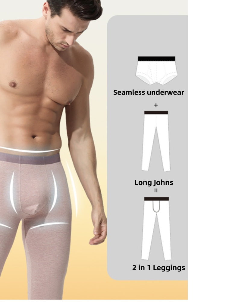 Seamless 2-in-1 Colored Cotton Men's Thermal Bottoms