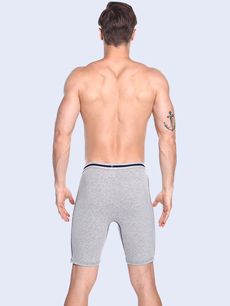 Men's Soft Cotton Boxer Briefs With Open Fly