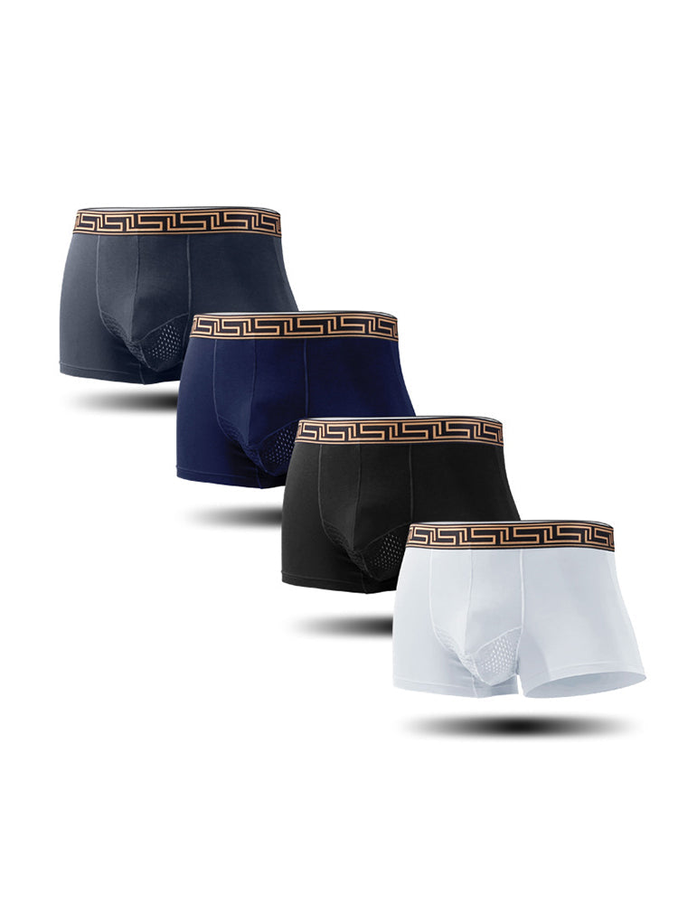 4 Pack Men's Athletic Mesh Pouch Trunks