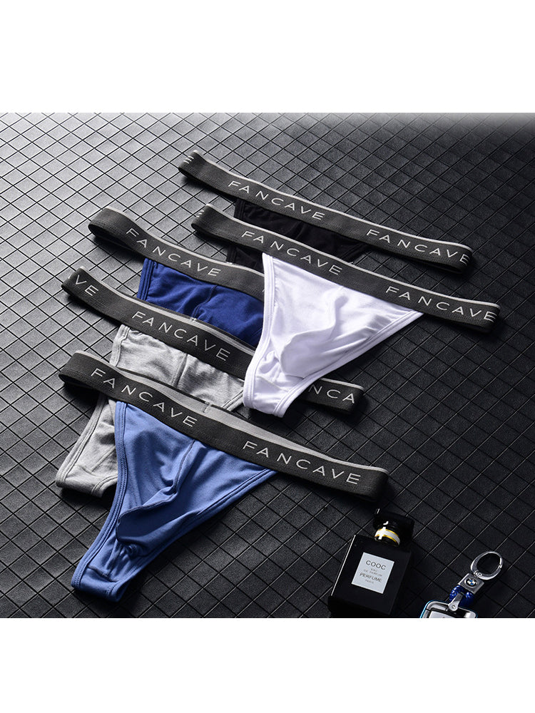 3 Pack Men's Modal U-Pouch Mid-Rise Thongs