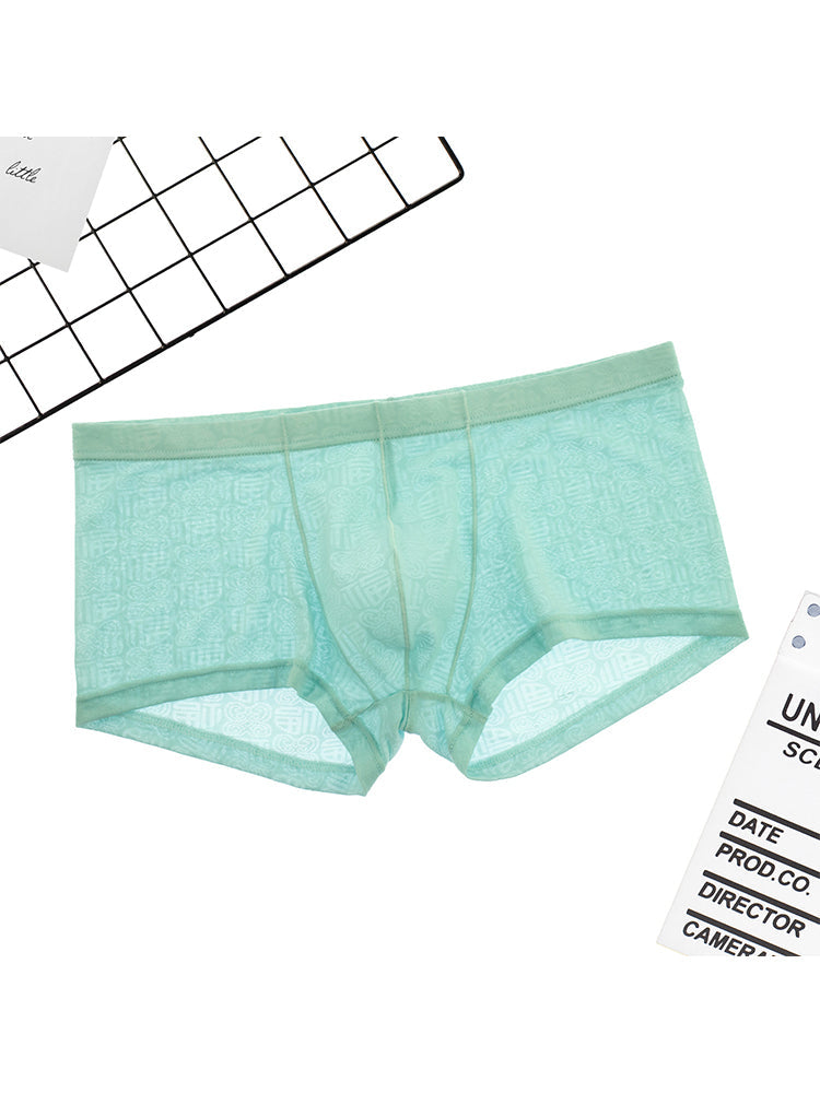 4 Pack Men's Sexy Breathable Jacquard Trunks