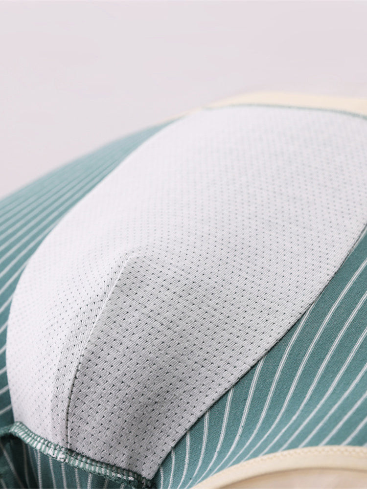 4 Pack Men's Striped Printed Personality Trendy Youth Boxer Briefs