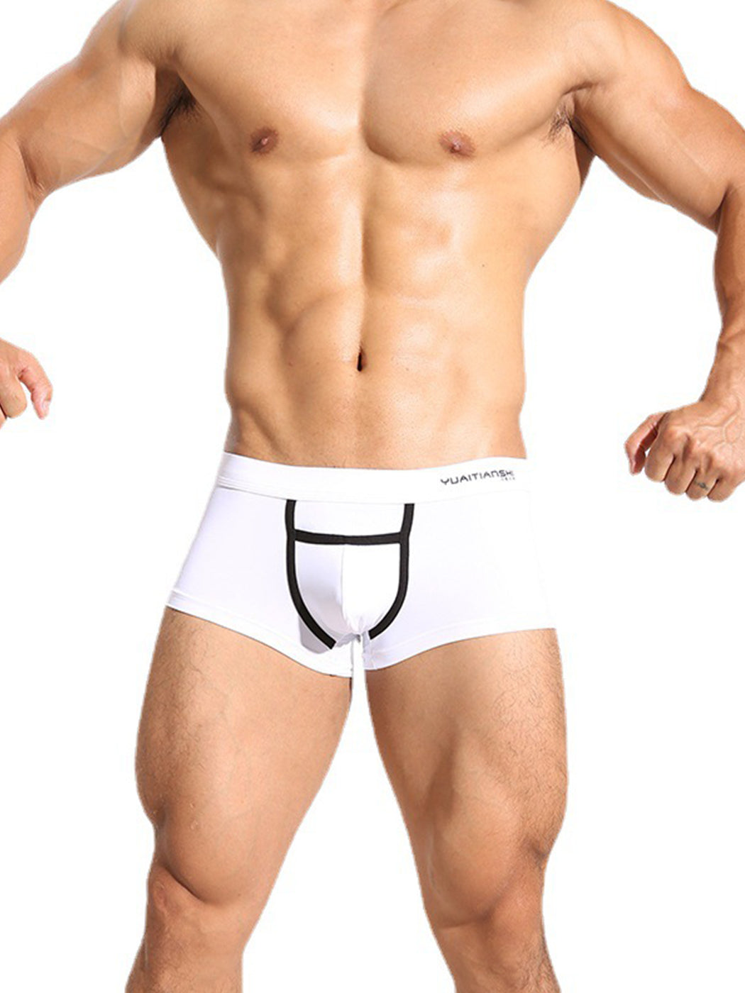 2 Pack Men's Breathable Trunks with Open Fly