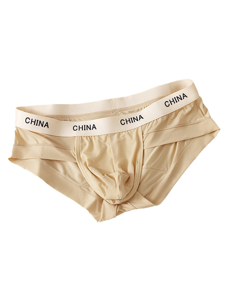 4 Pack Men's Ice Silk Antibacterial U-Convex Pouch Briefs