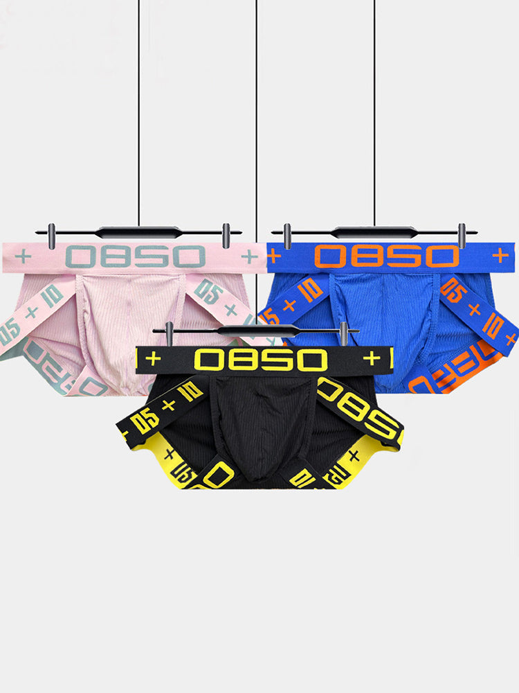 2 Pack Men's Breathable Personalized Low-Rise High-Elastic Briefs