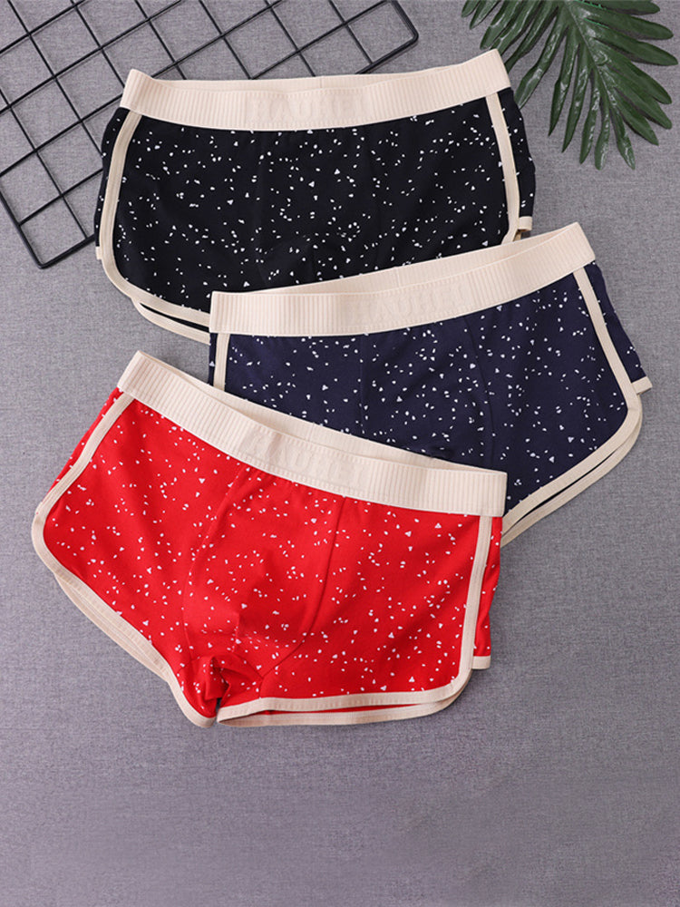 4-pack Men's Starry Sky Pure Cotton Personality Trendy Youth Boxer Briefs