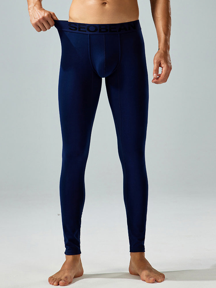 Seobean Men's Thin Autumn and Winter Essential Thermal Underwear Long Pants