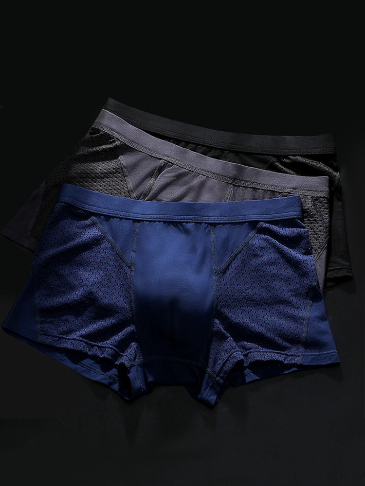 4 Pack Men's Ice Silk Cooling Mesh Trunks