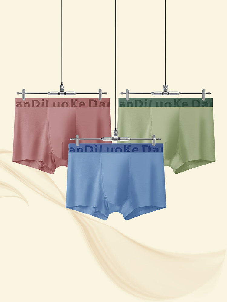 3 Pack Men's Antibacterial Seamless Boxer Briefs