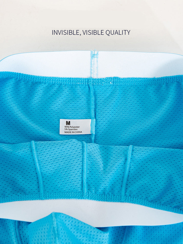 3 Pack Men's Mid Waist Breathable Mesh Home Aloha Boxers