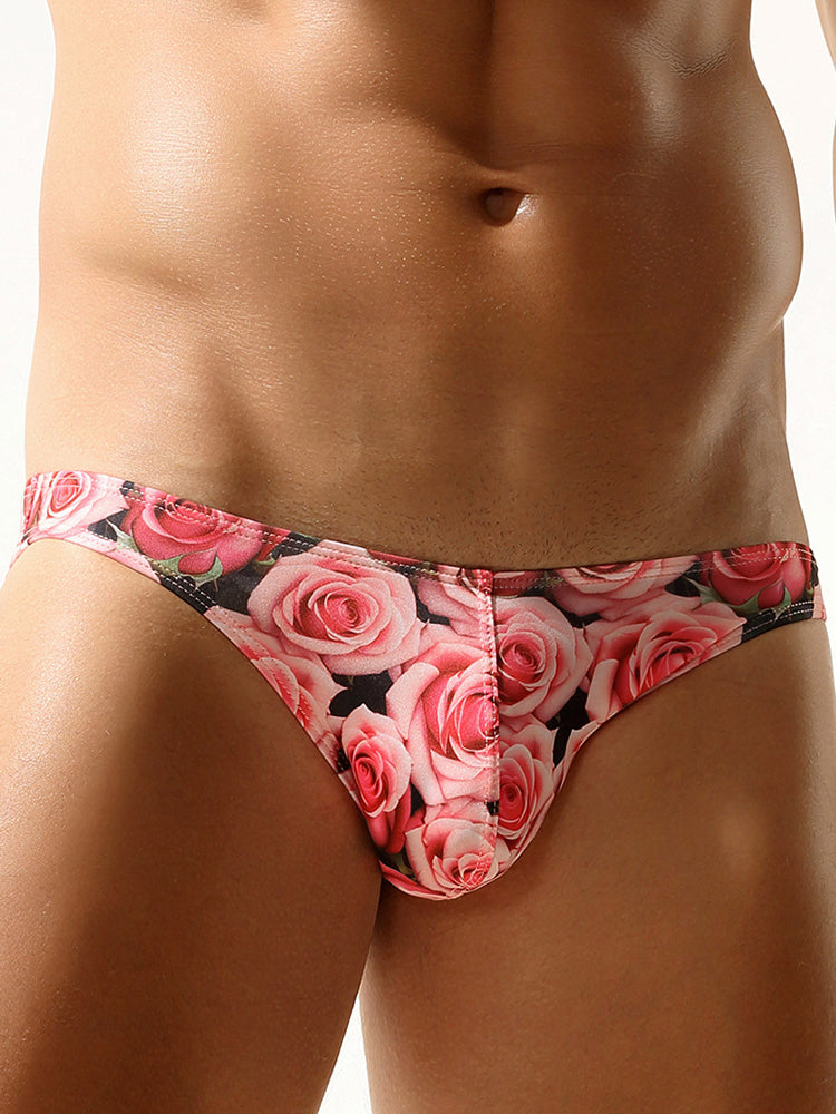 Men's Sexy Rose-Patterned Bikinis