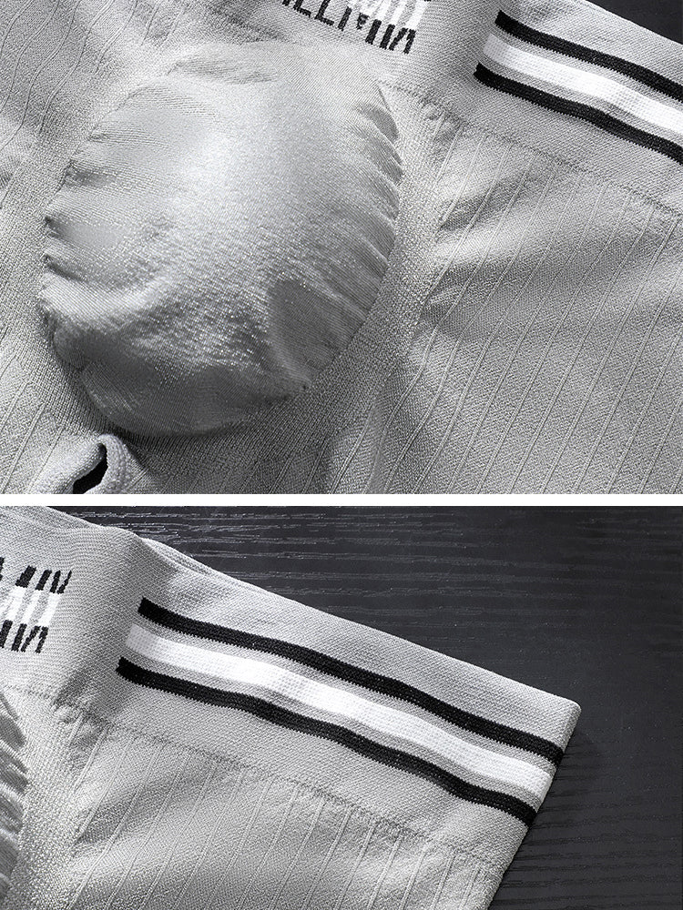 3 Pack ALLMIX Men's Sexy Striped Seamless Low Waist Boxers Briefs